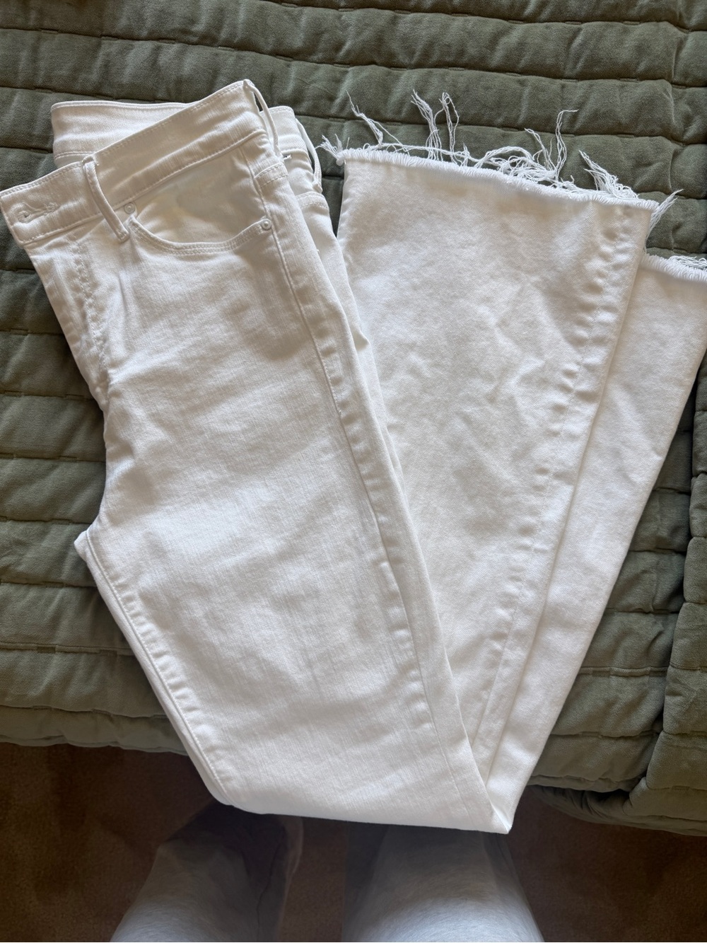 MOTHER White Flare Jeans — Clean Pocket Detail - Picture 3 of 5